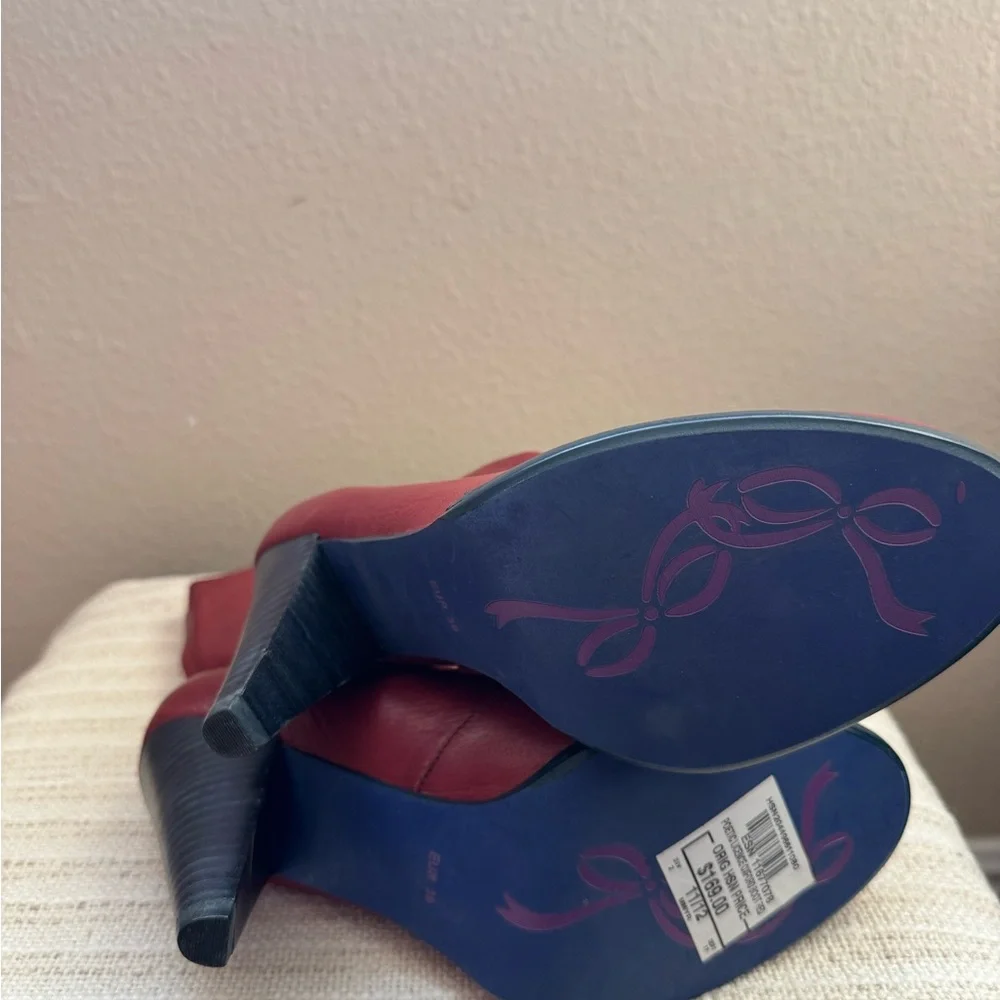 Poetic License Red Lace Up Boots - Picture 7 of 9